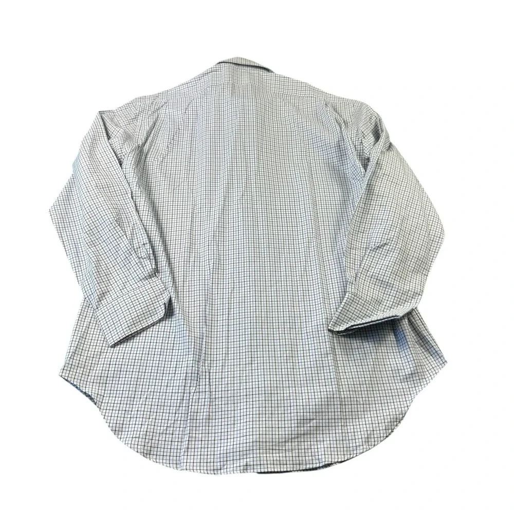 Polo Ralph Lauren White Blue Black Check Regent Cotton Button Front 16.5 NWT
